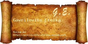 Gavrilovits Etelka névjegykártya